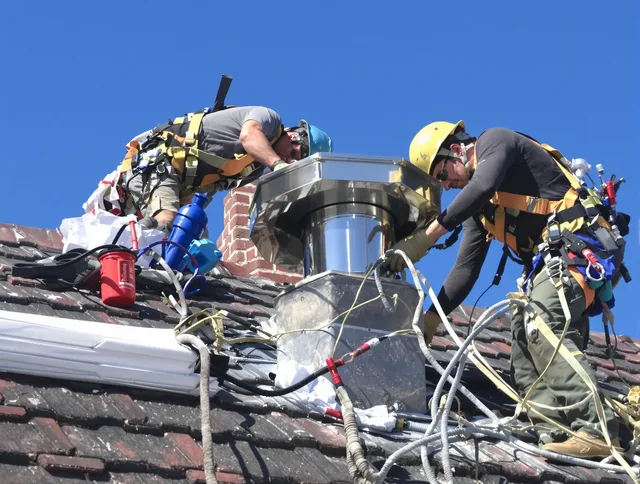 Protective chimney cap installed by Hanson Chimney Sweep in Hanson, MA