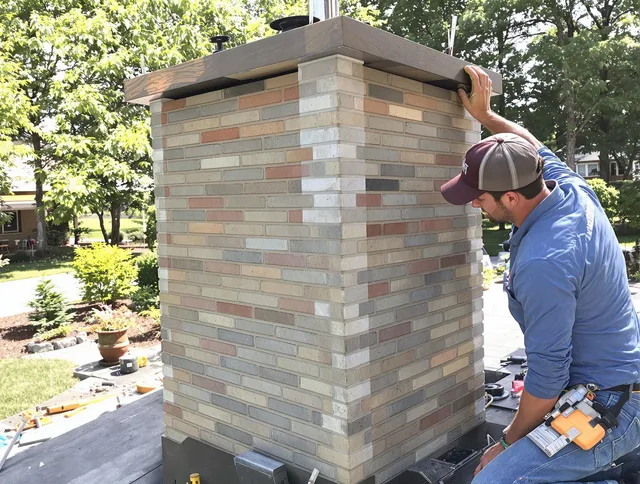 Hanson Chimney Sweep completing a modern chimney remodel in Hanson, MA