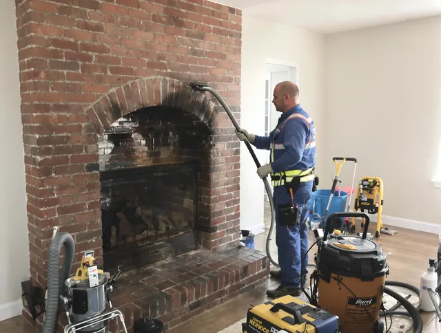 Hanson Chimney Sweep expert performing detailed chimney sweep in Hanson, MA