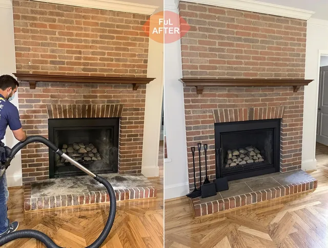 Hanson Chimney Sweep carefully sanitizing a fireplace in Hanson, MA
