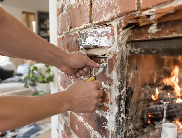 Routine fireplace repair by Hanson Chimney Sweep in Hanson, MA