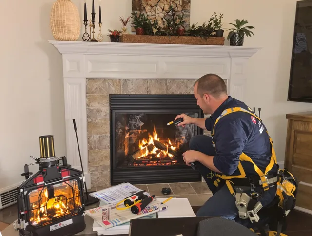 Safety-focused fireplace inspection by Hanson Chimney Sweep in Hanson, MA