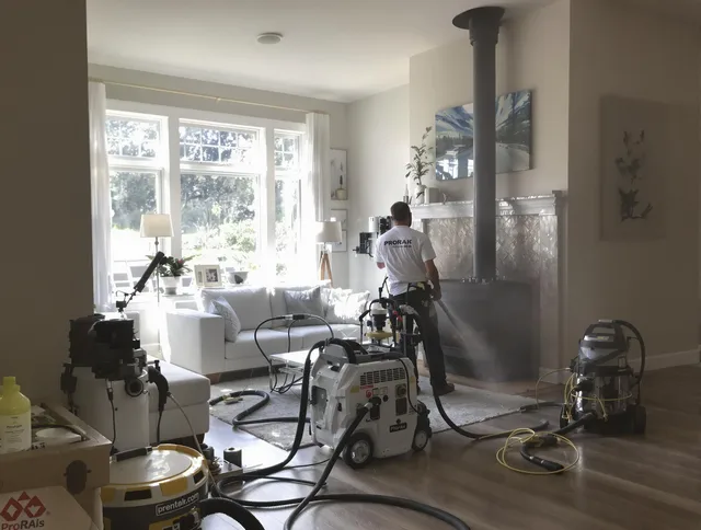 Soot removal service by Hanson Chimney Sweep for a fireplace in Hanson, MA